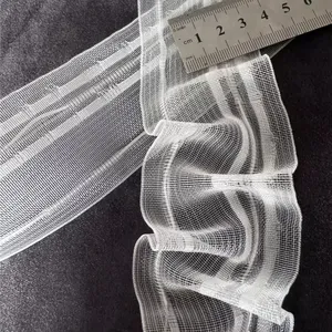 5 cm gute Qualität Heimtextil neu eingetroffen durchsichtiger Gürtel Türke Polyester Vorhangband geklebt