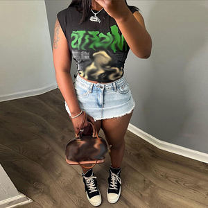 Camicetta Estiva Trendy da <span class=keywords><strong>Donna</strong></span>, Top Stampato Senza Maniche, Camicia Corta Casual per Ragazze, Blusa Femminile - Product Image 2