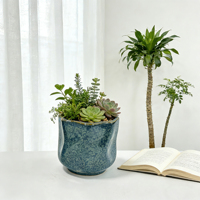Pots de plantes en céramique personnalisés professionnels de grande taille, ensembles de pots de fleurs en céramique de petite taille pour fleurs décoratives