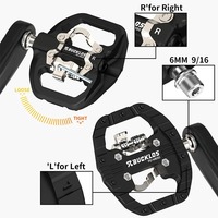 Pédales de vélo de montagne BUCKLOS à double fonction, pédales de vélo de montagne tout-terrain avec clips, pédales de vélo sans clip 2 en 1