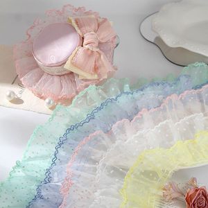 Hai lớp chấm lượn sóng cạnh xù ren ruy băng thân thiện với môi trường 3D Tự làm tóc Phụ Kiện Nơ trang trí cho Trang chủ váy HEM vải tuyn - Product Image 2