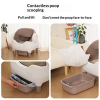 Bac à litière pour chat intelligent en acier inoxydable, à poser au sol, nettoyage entièrement automatique, toilette électrique pour chat, autonettoyant, grand modèle