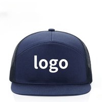 Gorra Richardson de malla a la moda para hombre y mujer, bordada, de 7 paneles, ajustable, 100% poliéster, con visera plana, estilo camionero, 2026