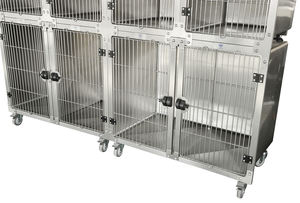 กรงสุนัขสัตว์เลี้ยงสุดหรูกรงสุนัขสำหรับแมวแบบโค้งมนทำจากสเตนเลสสตีลแบบแยกส่วนกล่องปิดกระดุมสไตล์ยอดนิยม - Product Image 4