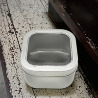 Boîte de rangement en métal avec fenêtre carrée de qualité alimentaire, impression de logo brillant personnalisée, boîte à thé pour sucre, bonbons, chocolat, boîte cadeau