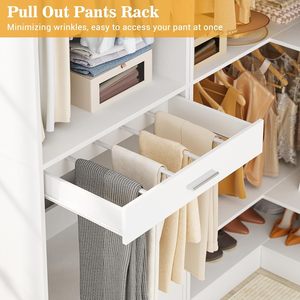 Organisateur de garde-robe avec tiges de suspension, rangement pour chaussures et <span class=keywords><strong>kit</strong></span> anti-basculement extensible et facile à installer, blanc - Product Image 4