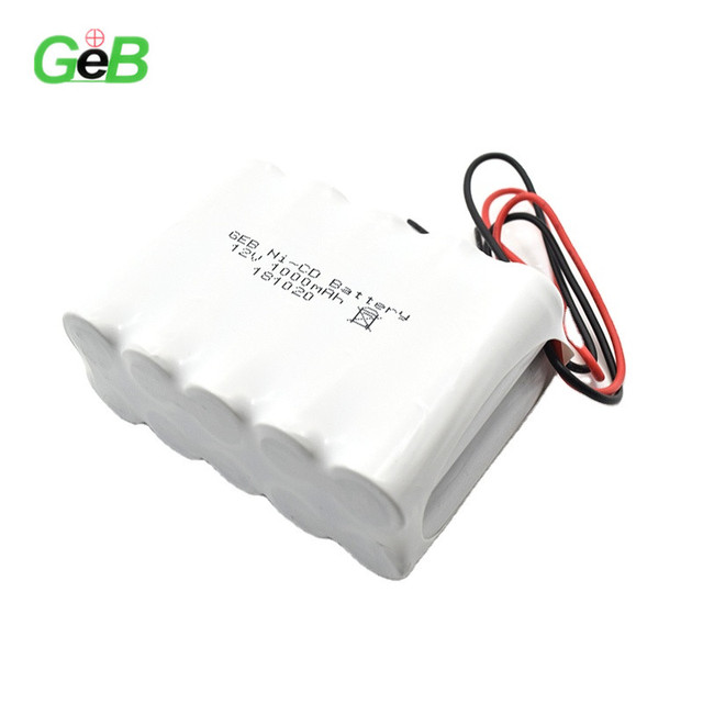 NICD Wholesale Manufacturer Cheap Price Ni-Cd GEB 12V 1000mAh Lithium Rechargeable Battery Pack for Emergency Lighting Battery
