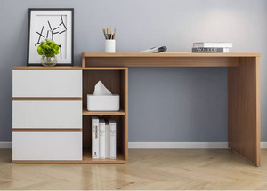 Hiện đại tối giản chất lượng cao hình chữ L Bàn máy tính góc gỗ tự nhiên có thể mở rộng và điều chỉnh cho văn phòng hoặc sử dụng tại nhà - Product Image 2