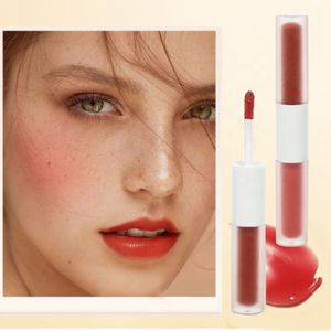 Venta al por mayor sin parabenos rubor vegano Etiqueta Privada maquillaje contorno colorete lápiz labial 2 en 1 rubor líquido mate y brillante - Product Image 2