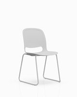 Chaise longue ergonomique moderne empilable et pliable OEM à prix abordable avec pieds en acier inoxydable et dossier en plastique pour espaces commerciaux