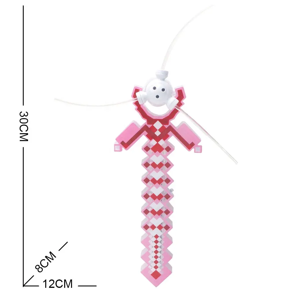 Neues Acryl Pixel-Schwert buntes leuchtende Windmühle mit Led erleuchtet Windmühlen-Spielzeug