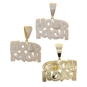 สร้อยคอฮิปฮอปผู้ชายแบบหนัก ตัวอักษรใหญ่<span class=keywords><strong>สาม</strong></span>สี ปี 2026 ประดับเพชรซิร์คอน แนวพังก์ แฟชั่น - Product Image 3