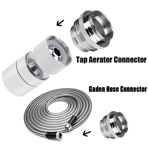 Adaptador de grifo de cocina macho de 55/64 pulgadas con aireador a conector de rosca GHT3/4 para manguera de jardín y adaptador de grifo multi-rosca - Product Image 4