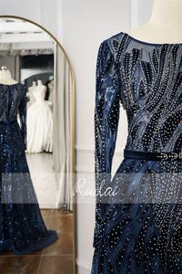 Ruolai LWC8089 Neues Modell Langärmliges Abendkleid mit Perlen und Kristallen für Abschlussball - Product Image 4