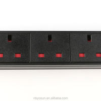 YOSUN PDU 1U 5 voies 13A UK en alliage d'aluminium UL94V-0 personnalisé pour armoire, noir, usage industriel
