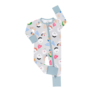 Groothandel Nieuwe Babykleding voor Meisjes en Jongens, Bulk, Direct Verzendklaar, 220 GSM Bamboe Baby Pyjama's, Schattige Geprinte Kerst Baby Rompers - Product Image 1