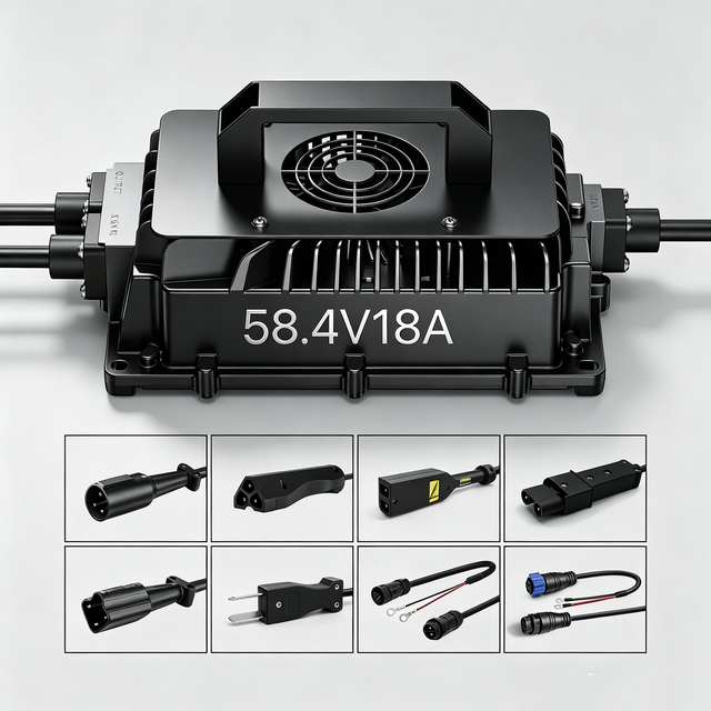 18AMP Lithium Golf Cart Battery Charger for 48 Volt/58.4V (51.2V) LiFePO4 Battery for Golf Cart, Forklift, Boat, RV,and More