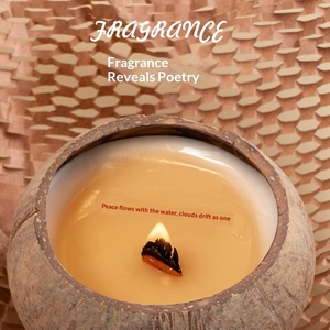 Vela Aromática Semielaborada en Caja <span class=keywords><strong>de</strong></span> Regalo con Aroma a Poesía Fragante y Cáscara <span class=keywords><strong>de</strong></span> Coco Oculta, <span class=keywords><strong>de</strong></span> Alta Gama para Dormitorio - Product Image 4