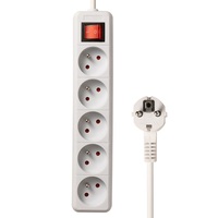 Barrette d'alimentation française 6 prises Euro Prise d'extension électrique 16A/250V