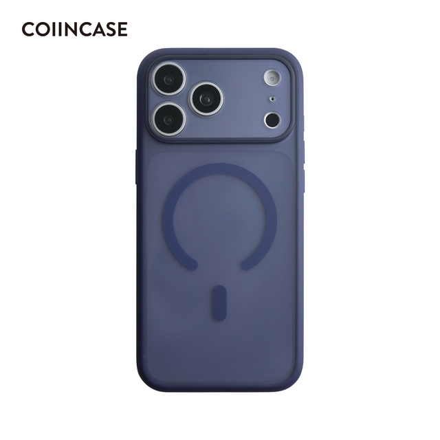 Matte Magnetic 360 Full Wrap Protection Lens Protect Wireless Charging Mobile Phone Case For iPhone 17 Pro Max Shockproof Blue