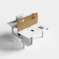 Cadre de bureau intelligent moderne à hauteur réglable à double moteur et 4 pieds, base de table élévatrice, bureau de direction assis-debout