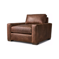 Canapé modulaire en cuir véritable en forme de L, idéal pour salon, hôtel, villa, appartement - Vente chaude