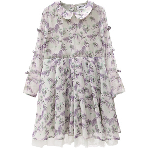 Produits innovants de la vente en gros de robes midi plissées en satin à motifs floraux coréens, achat direct de l'usine en Chine - Product Image 1