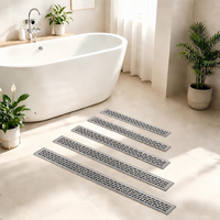 Drain de douche linéaire en acier inoxydable brossé naturel au design moderne pour salle de bain, cuisine et usage extérieur avec protection anti-corrosion