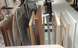 Plateau de table en pierre frittée avec bordure en aluminium pour mobilier de restaurant commercial - Product Image 6