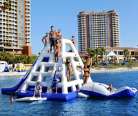 Piscine avec toboggan gonflable haute qualité, escalade murale, escalade, sports aquatiques