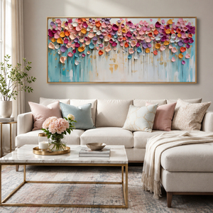 Pastel Floral 3D Textured Wall Art House Hotel Decoration Interior Decorative Arts Minimalist Large Wholesale Custom Artwork - Product Image 1
