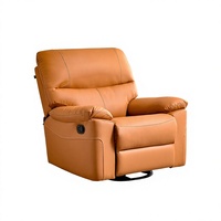 Canapé individuel de première classe, style capsule spatiale, multifonctionnel, inclinable électriquement, pivotant et à bascule, avec revêtement en cuir recyclé