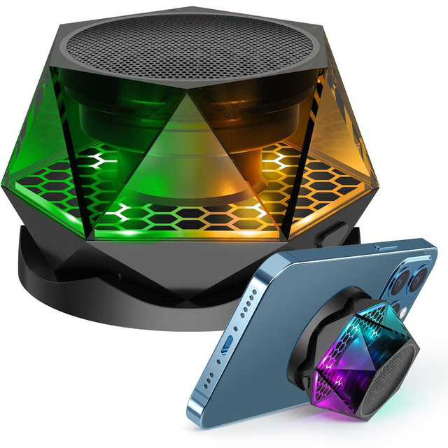Mini RGB G300 for BT Wireless Speaker with 5W Power Diamond Magnetic Design Cannon Phone Stand Music Player for Mobile