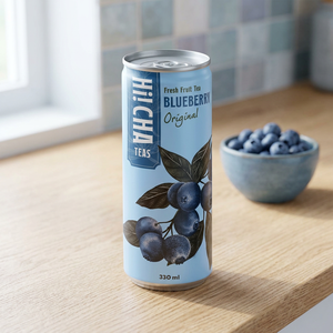 Thé glacé aux fruits frais de myrtille 330 ml, directement de l'usine, saveur fruitée premium, emballage personnalisé en canette, pour supermarchés - Product Image 4