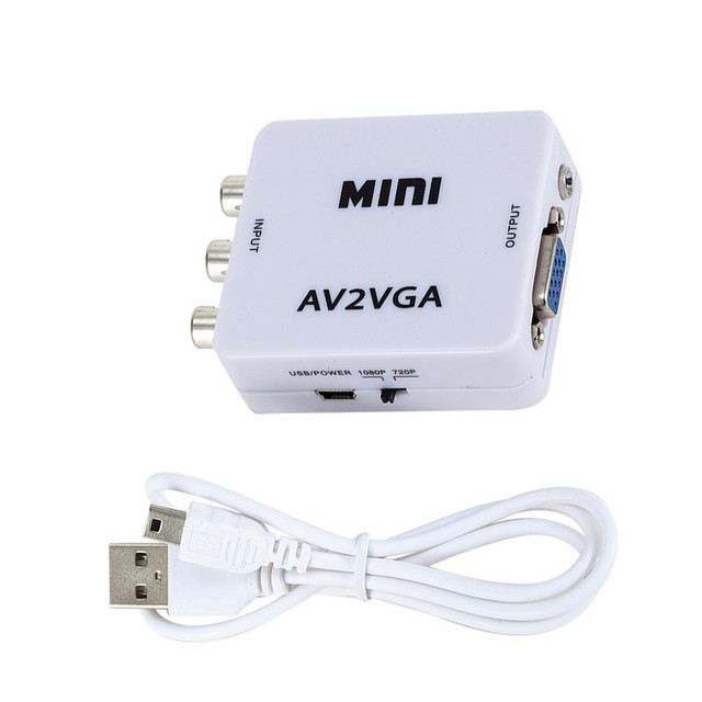 AV to VGA Audio Video Converter TV Set-Top Box to Monitor for Splitters & ConvertersDVD Game Console Av to Vga Display