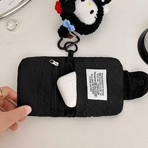 Mini Quilted Coin Purse Solid Color Compact Storage For Cards And Coins Unisex Spring 2025 - Product Image 4