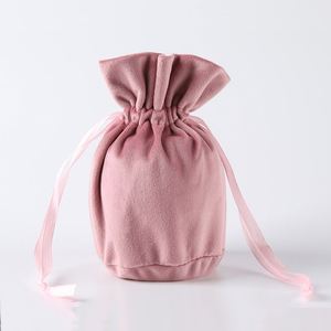 Large Size 18*16cm With Round Bottom 10cm Plain Velvet <b>Draw</b> String Bags for Pendant Necklace Crystal Lipstick <b>Storage</b> - Product Image 4