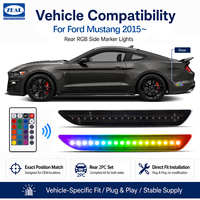 Feux réflecteurs de pare-chocs arrière à LED en gros pour Ford Mustang 2015~2023, feux arrière latéraux RGB