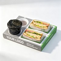 Boîte d'emballage jetable en papier personnalisable et recyclable pour sandwichs, saucisses, sushis, pains, biscuits et desserts – Vente en gros