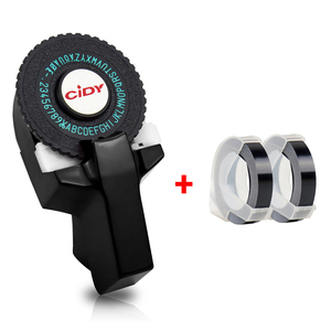Étiqueteuse 3D noire CIDY C101 avec 2 rubans noirs, remplace Motex E101 Dymo 12965 <span class=keywords><strong>Omega</strong></span> 1880 1610 1540 machine à écrire - Product Image 1