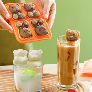Molde y bandeja de silicona para cubitos de hielo con forma de oso de peluche, antiadherente, ecológico, a prueba de salpicaduras, fácil de desmoldar, contenedor para refrigerador - Product Image 2