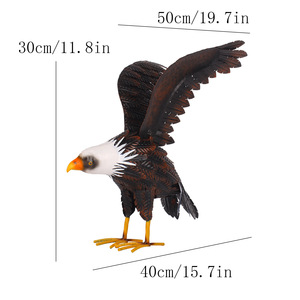 Sculpture d'aigle en métal résistant aux intempéries, statue d'aigle <span class=keywords><strong>chauve</strong></span> artisanale 31x27x23CM, montage au sol pour patio et jardin extérieurs - Product Image 2