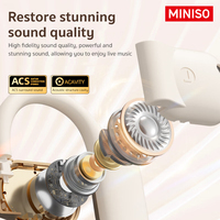 Écouteurs sans fil Miniso X38 TWS, Bluetooth 5.4, design haute définition, affichage numérique, faible latence, réduction de bruit