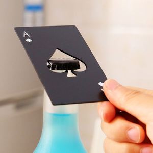 1PCS a Poker Black/Silver Poker Card Spades <b>Beer</b> Bottle Opener Personalized Stainless Steel Bottle Opener Bar Tool Accessories - Product Image 1