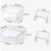 Bacs de rangement pour panneaux perforés avec crochets métalliques, bacs de rangement noirs pour panneaux perforés, conteneurs pour accessoires d'organisation de panneaux perforés
