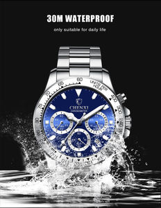 Reloj de Negocios CHENXI de Lujo para Hombre, 43 mm, Caja de Aleación, Esfera de Cristal, Acero Inoxidable, Resistente al Agua, Luminoso, Cronógrafo, Cuarzo - Product Image 5