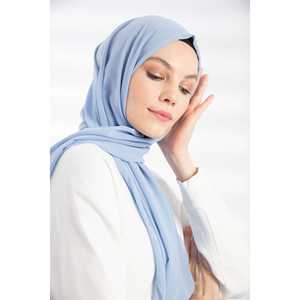 Voile en mousseline bleu ciel respirant et léger pour femme, accessoire de mode islamique - Product Image 4