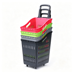Carrito de Compras con Ruedas y Respaldo Alto de Plástico para Supermercado, Venta al Por Mayor - Product Image 6