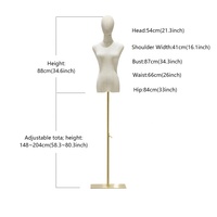 Liquidation vente femme demi-corps toile robe forme fibre de verre dame Mannequin avec torse tête mannequin pour perruques vêtements affichage