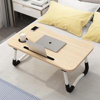 Table de chevet convertible en bois pour usage scolaire - Bureau pliable pour ordinateur portable avec porte-gobelet, montage facile, hauteur réglable, écologique